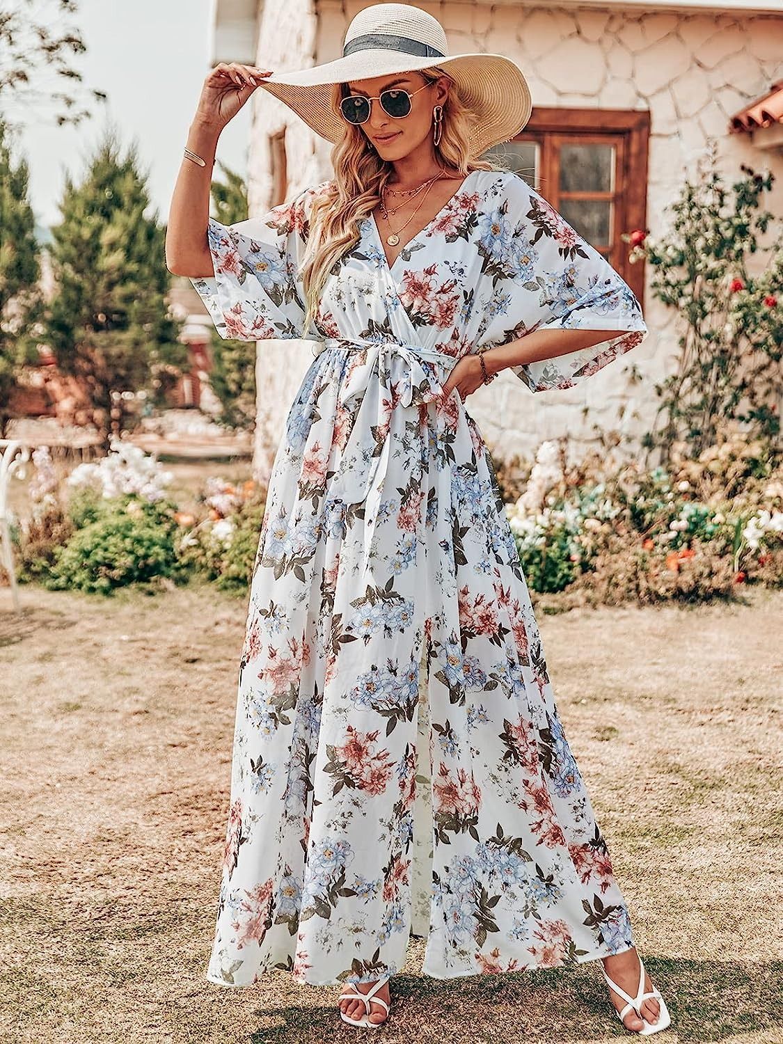 summer maxi dresses with sleeves